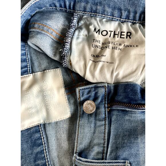 MOTHER SUPERIOR The Hustler Ankle Undone Hem Jeans On My Feet 25 - Picture 6 of 9